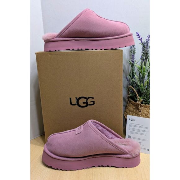 UGG Dusty Orchid Pink Discoquette Platform Suede Slide Slippers Women's 9 NIB - Picture 8 of 13